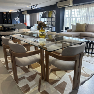 Casa Oak Glass Dining Set