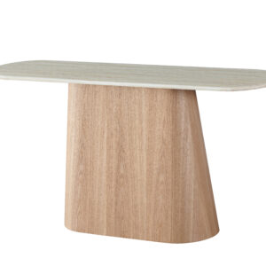 Veneer Console Table with Travertine Marble Top