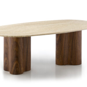 Walnut Coffee Table with a Travertine marble top