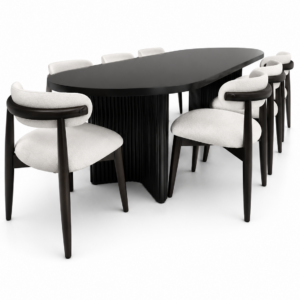 Kiaat Matte Black Dining Set